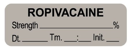 Picture of Drug Label UAL™ Anesthesia Label Ropivaxaine Strength_% Dt Tm Int_ Gray 1/2 X 1-1/2 InchULAL1601-D
