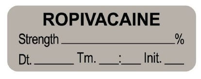 Picture of Drug Label UAL™ Anesthesia Label Ropivaxaine Strength_% Dt Tm Int_ Gray 1/2 X 1-1/2 InchULAL1601-D