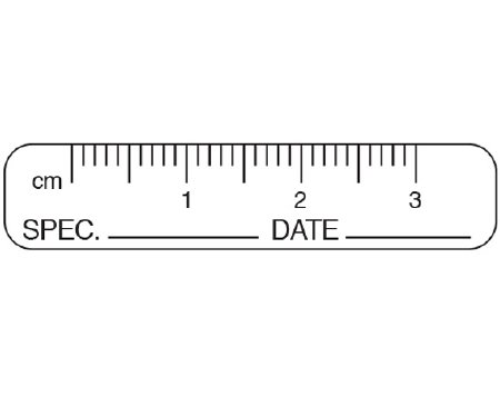 Picture of Pre-Printed Label Shamrock Laboratory Use White Superstick ID ____Date______ Black Lab / Specimen 3/8 X 1-3/4 InchSMS-34