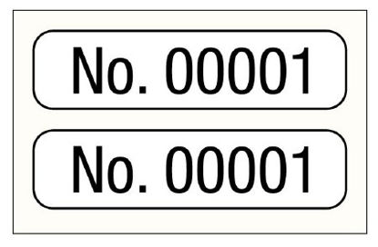 Picture of Pre-Printed Label UAL™ Communication Fill In White Paper NO. 00001 / NO. 00001 Black Numeric 1 X 1/4 InchULCN101