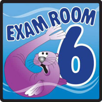 Picture of Door Sign Room Sign Clinton™ Exam Room 6EXO-6