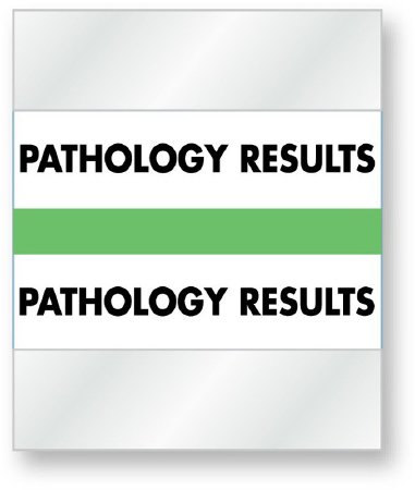 Picture of Pre-Printed Label WorkSafe™ Laboratory Use Green Fluorescent Paper PATHOLOGY RESULTS/PATHOLOGY RESULTS Black Lab / Specimen 1-1/4 X 1-1/2 InchULCD04