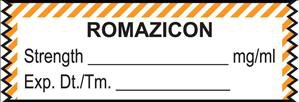 Picture of Drug Label UAL™ Anesthesia Label Tape Romazicon Strength_mg/mL Exp Dt Tm Orange / White 1/2 X 1-1/2 InchULTA108
