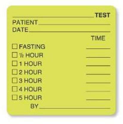 Picture of Pre-Printed Label UAL™ Laboratory Use Green Paper _Test Patient_Date_Fast_Time_ Black Lab / Specimen 2-1/2 X 2-1/2 InchULCL400