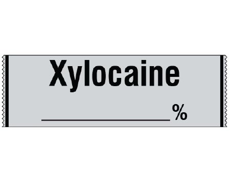 Picture of Drug Label Shamrock Anesthesia Label XYLOCAINE / _____ % Gray 1/2 X 1 InchSA-303
