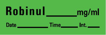 Picture of Drug Label Barkley® Anesthesia Label Robinul_mg/mL Date_Time_Int_ Green 1/2 x 1-1/2 InchLAN-88
