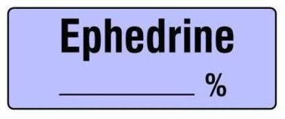 Picture of Drug Label Anesthesia Label Ephedrine 50 mg/mL LavenderSA-SPECIAL