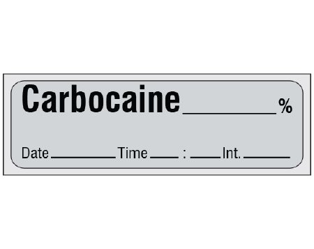 Picture of Drug Label Shamrock Anesthesia Label Carbocaine____% Gray 1/2 X 1 InchSA-56-DTI-PRE