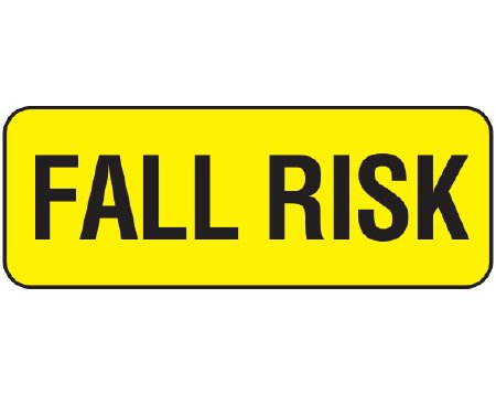 Picture of Pre-Printed Label Shamrock Advisory Label Yellow Vac FALL RISK Black Alert Label 5/16 X 13/16 InchWAL-10