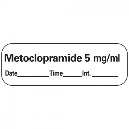 Picture of Drug Label PDC® Anesthesia Label Metoclopramide 5 mg/mL Date_Time_Int Violet / White 1/2 X 1-1/2 InchLAN-17D5