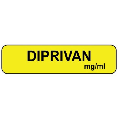 Picture of Drug Label MedVision® Anesthesia Label Diprivan mg/mL Yellow 5/16 X 1-1/4 InchMV01SY9627