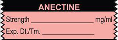 Picture of Drug Label UAL™ Anesthesia Label Tape Anectine Strength_mg/mL Exp Dt Tm_ Fluorescent Red 1/2 X 1-1/2 InchULTJ051