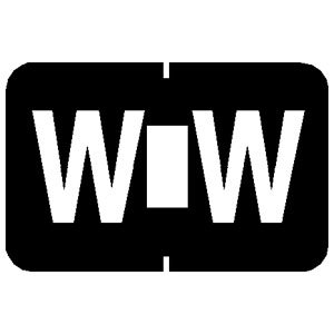 Picture of Pre-Printed Label Chart Tab Black W | W White Alpha Series 1 Inch90143