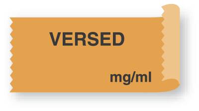 Picture of Drug Label UAL™ Anesthesia Label Tape Versed mg/mL Orange 1/2 X 1 InchULTA013