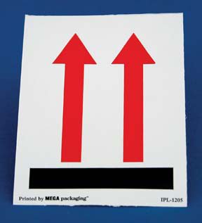 Picture of Pre-Printed Label Instructional Label Black / Gray Paper Double Up Arrow Red 3 X 4 Inch22130120