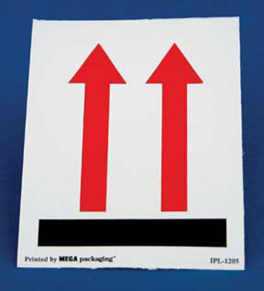 Picture of Pre-Printed Label Instructional Label Black / Gray Paper Double Up Arrow Red 3 X 4 Inch22130120