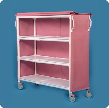 Picture of Linen Cart with Cover 3 Shelves PVC 5 Heavy Duty Casters, 2 LockingLC60-3