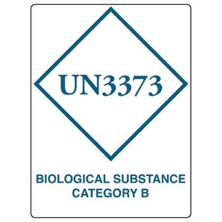 Picture of Pre-Printed Label Shamrock Warning Label White Matte Coldstick UN3373/Symbol Blue Biohazard 3 X 4 InchHAZ-403