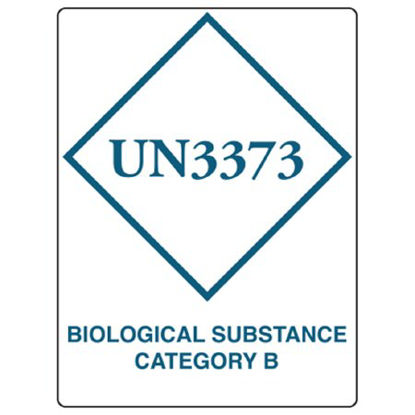 Picture of Pre-Printed Label Shamrock Warning Label White Matte Coldstick UN3373/Symbol Blue Biohazard 3 X 4 InchHAZ-403