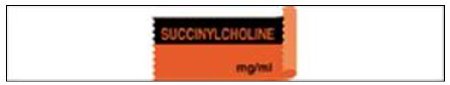 Picture of Drug Label UAL™ Anesthesia Label Succinylcholine mg/mL Fluorescent Red 1/2 X 1 InchULTA048