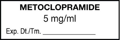 Picture of Drug Label UAL™ Anesthesia Label Metoclopramide 5mg/mL Exp Dt Tm_ White 1/2 X 1-1/2 InchULAL1115