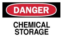 Picture of Door Sign Caution Brady™ Danger Chemical Storage19102109