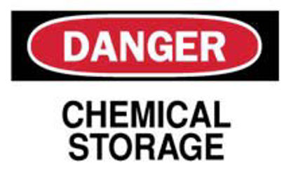 Picture of Door Sign Caution Brady™ Danger Chemical Storage19102109