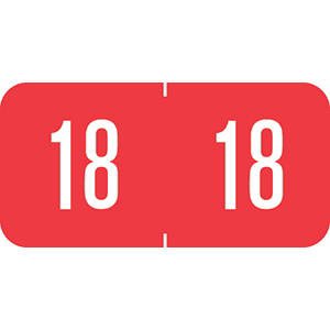 Picture of Pre-Printed Label Chart Tab Red 18|18 Numeric 3/4 X 1-1/2 Inch94618