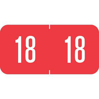 Picture of Pre-Printed Label Chart Tab Red 18|18 Numeric 3/4 X 1-1/2 Inch94618