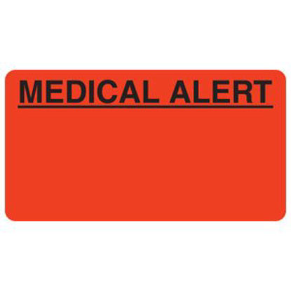 Picture of Pre-Printed Label Warning Label Fluoresent Red Medical AlertMAP5180
