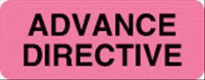 Picture of Pre-Printed Label UAL™ Instructional Label Fluorescent Red Fluorescent Paper Advance Directive Black Safety and Instructional 7/8 X 2-1/4 InchULMR720