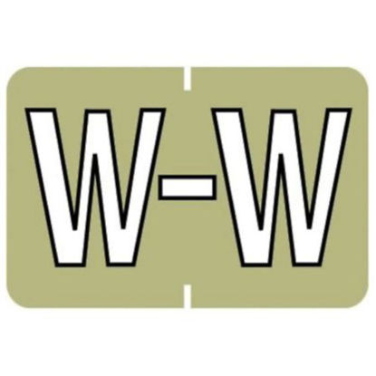 Picture of Pre-Printed Label Barkley® Chart Tab Green Laminated W W White Alpha Series 26 X 1-1/2 Inch901-34141