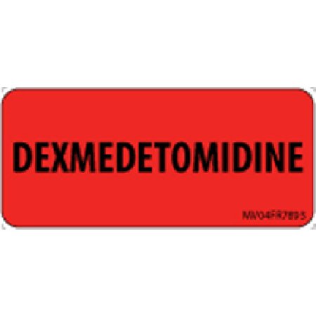 Picture of Drug Label MedVision® Anesthesia Label Dexmedetomidine Red 1 X 2-1/4 InchMV04FR7893