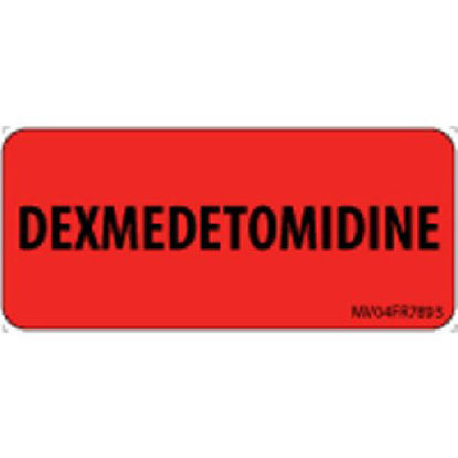 Picture of Drug Label MedVision® Anesthesia Label Dexmedetomidine Red 1 X 2-1/4 InchMV04FR7893