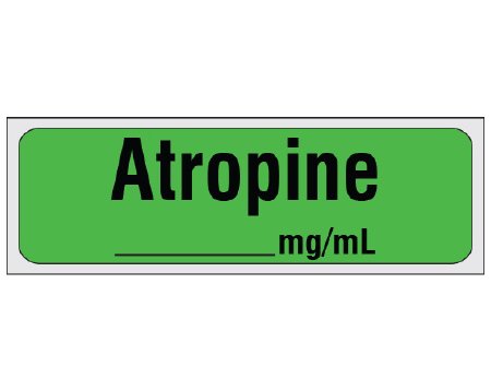 Picture of Drug Label Shamrock Anesthesia Label ATROPINE / _____ mg / mL Green 1/2 X 1 InchSA-310-PRE