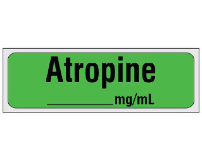 Picture of Drug Label Shamrock Anesthesia Label ATROPINE / _____ mg / mL Green 1/2 X 1 InchSA-310-PRE