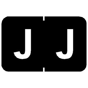 Picture of Pre-Printed Label Chart Tab Black J | J White Alpha Series 1 Inch90130