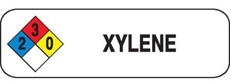 Picture of Pre-Printed Label Warning Label Blue, Red. White, Yellow Paper Xylene0747