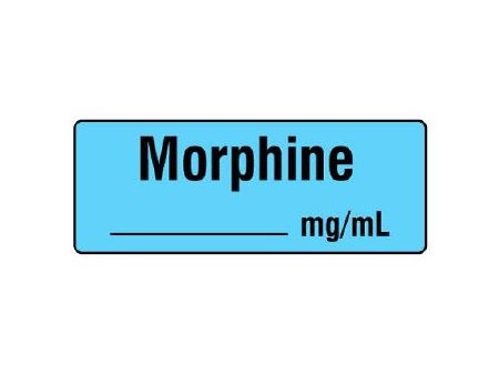 Picture of Drug Label Shamrock Anesthesia Label Morphine____mg/mL Blue 1/2 X 1 InchSA-243-PRE
