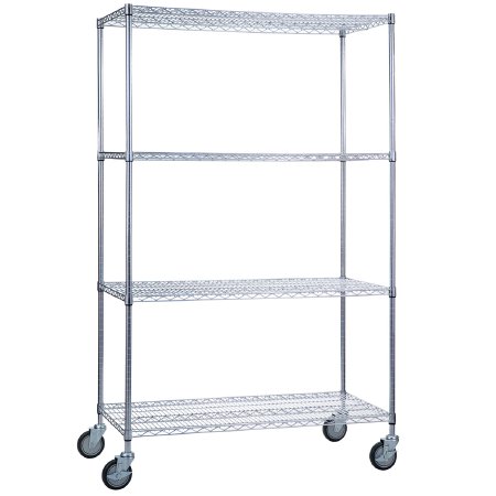 Picture of Linen Cart 4 Shelves 500 lbs. Weight Capacity Chrome Plated 5 Inch Casters, 2 LockingLC246072