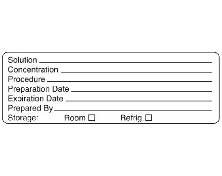Picture of Drug Label Shamrock Anesthesia Label Solution _____ / Concentration _____ / Procedure _____ / Preparation Date _____ … White 1/2 X 1 InchUPCR-7020