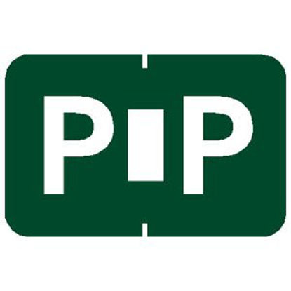 Picture of Pre-Printed Label Chart Tab Green P | P White Alpha Series 1 Inch90136