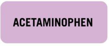 Picture of Drug Label UAL™ Anesthesia Label Acetaminophen Lavender 7/8 X 2-1/4 InchULIV722
