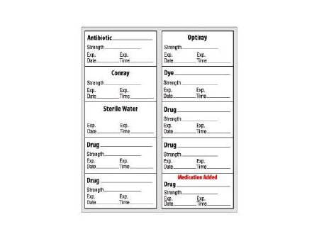 Picture of Drug Label Shamrock Anesthesia Label Antibiotic _____ / Strength _____ / Exp. Date _____ Exp. Time _____ / Conray / Strength _____ / Exp. Date _____ Exp. Time _____ … White 3/4 x 1-1/2 InchSOR-2