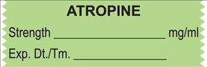 Picture of Drug Label UAL™ Anesthesia Label Tape Atrpine Strength_mg/mL Exp Dt Tm_ Green 1/2 X 1-1/2 InchULTJ077
