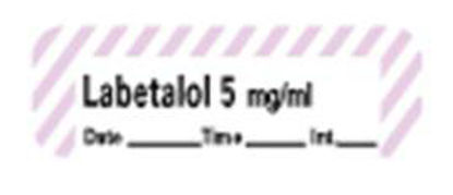 Picture of Drug Label PDC® Anesthesia Label Labetalol 5mg/mL Violet / White 1/2 X 1-1/2 InchLANS-117D5