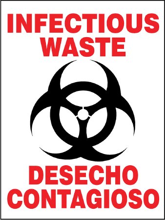 Picture of Door / Wall Sign Caution Infectious Waste815-99810318