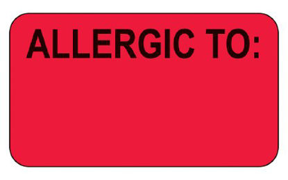 Picture of Pre-Printed Label Barkley® Allergy Alert Red Paper Allergic To Black Alert Label 1 X 1-3/4 Inch17618
