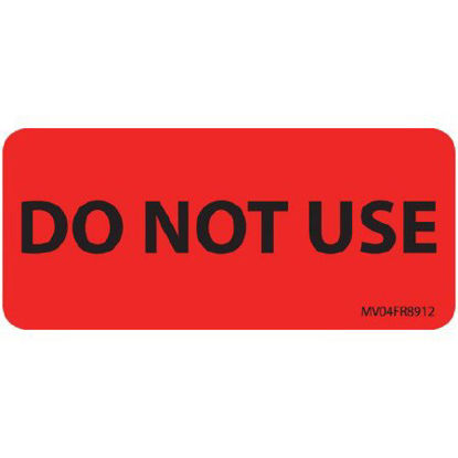 Picture of Pre-Printed Label MedVision® Auxiliary Label Fluorescent Red Paper Do Not Use Black Safety and Instructional 1 X 2-1/4 InchMV04FR8912