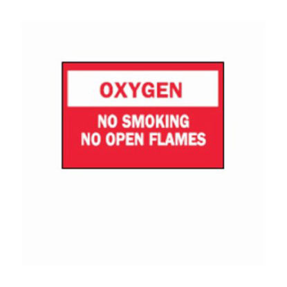 Picture of Door Sign Caution Brady™ Oxegen: No Smoking No Open Flames19102448